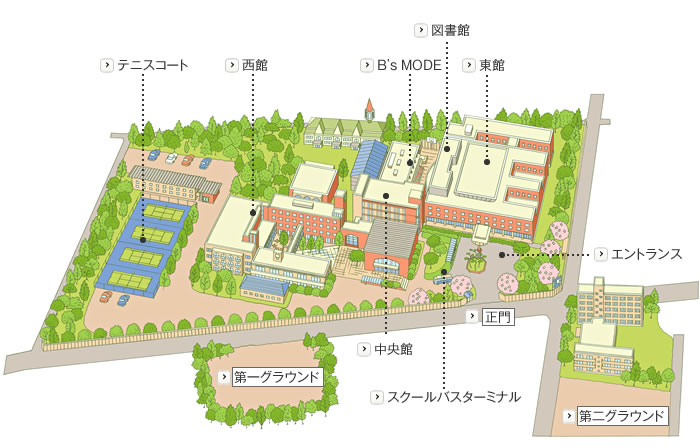 文京学院大学ふじみ野キャンパスマップ